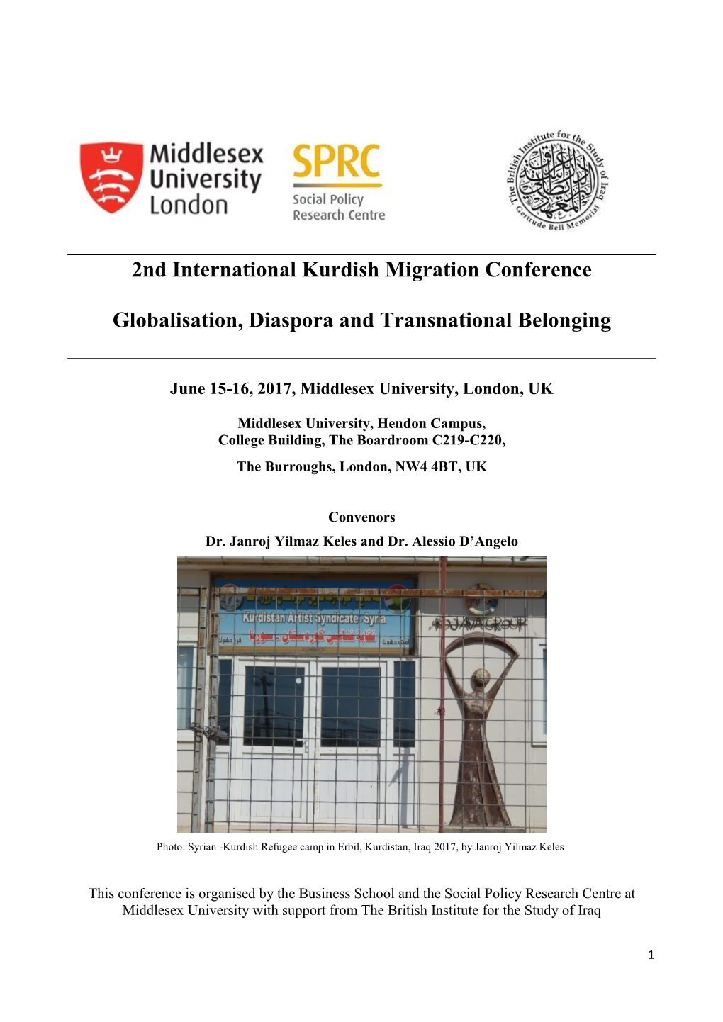 2Nd International Kurdish Migration Conference Globalisation, Diaspora and Transnational Belonging