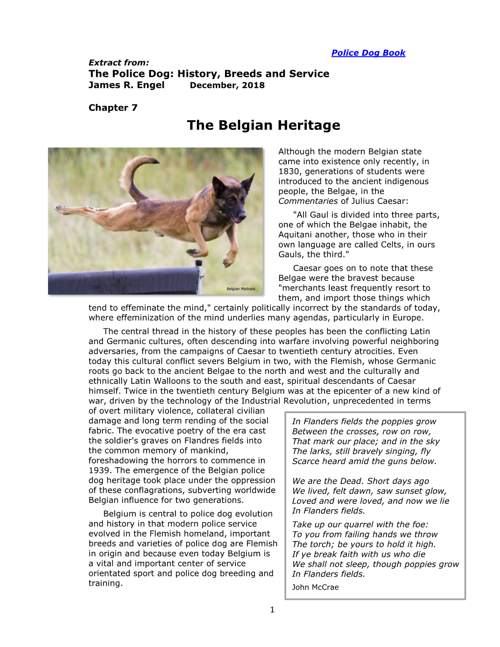 From the Police Dog Book: the Belgian Heritage Jim Engel
