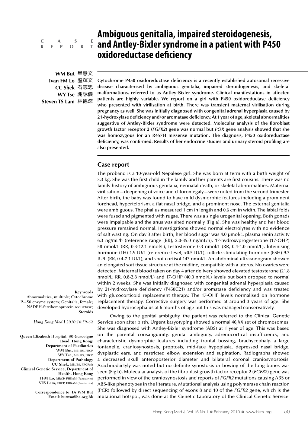 Ambiguous Genitalia, Impaired Steroidogenesis, and Antley-Bixler