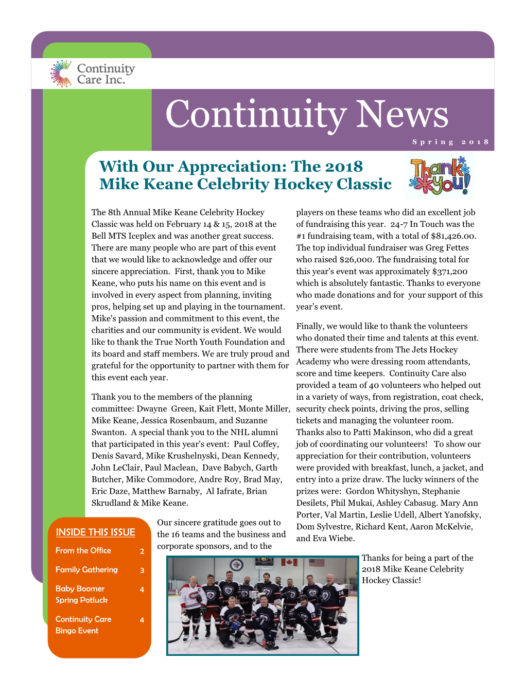 Continuity News Spring 2018