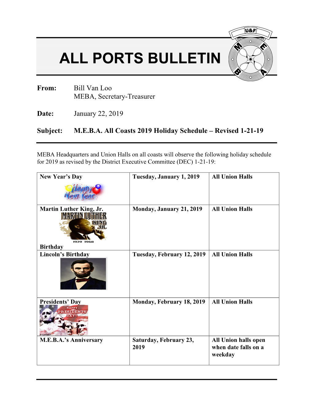 All Ports Bulletin