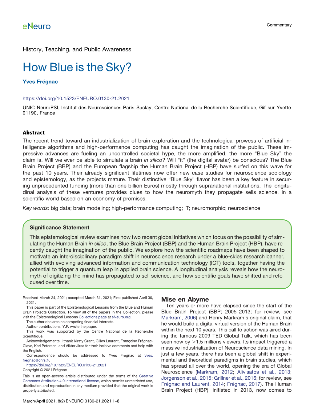 How Blue Is the Sky?
