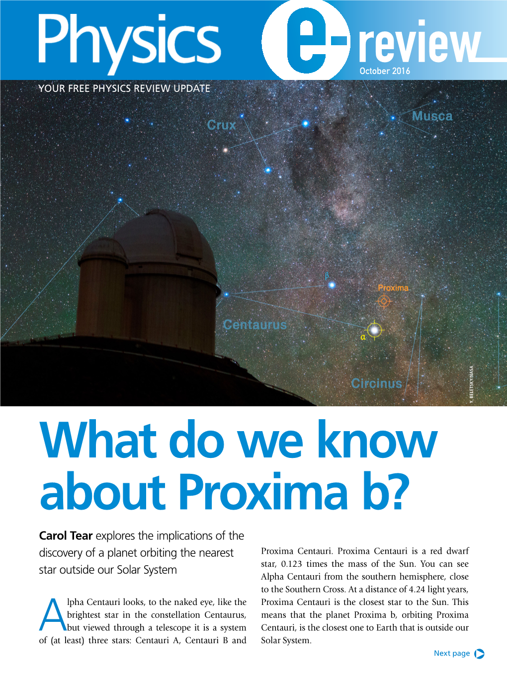 E-Review: What Do We Know About Proxima B?