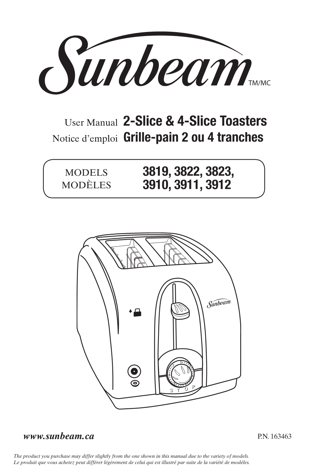 User Manual 2-Slice & 4-Slice Toasters