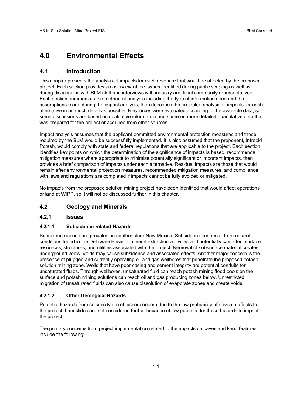 4.0 Environmental Effects