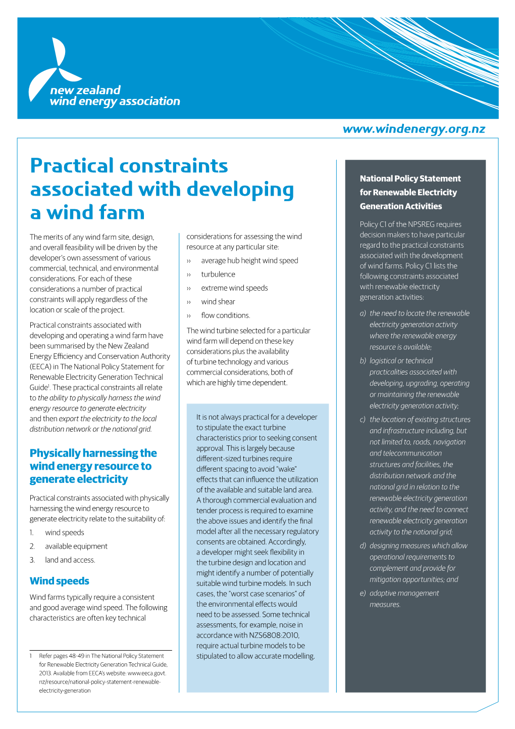 Practical Constraints Associated with Developing a Wind Farm PAGE 2