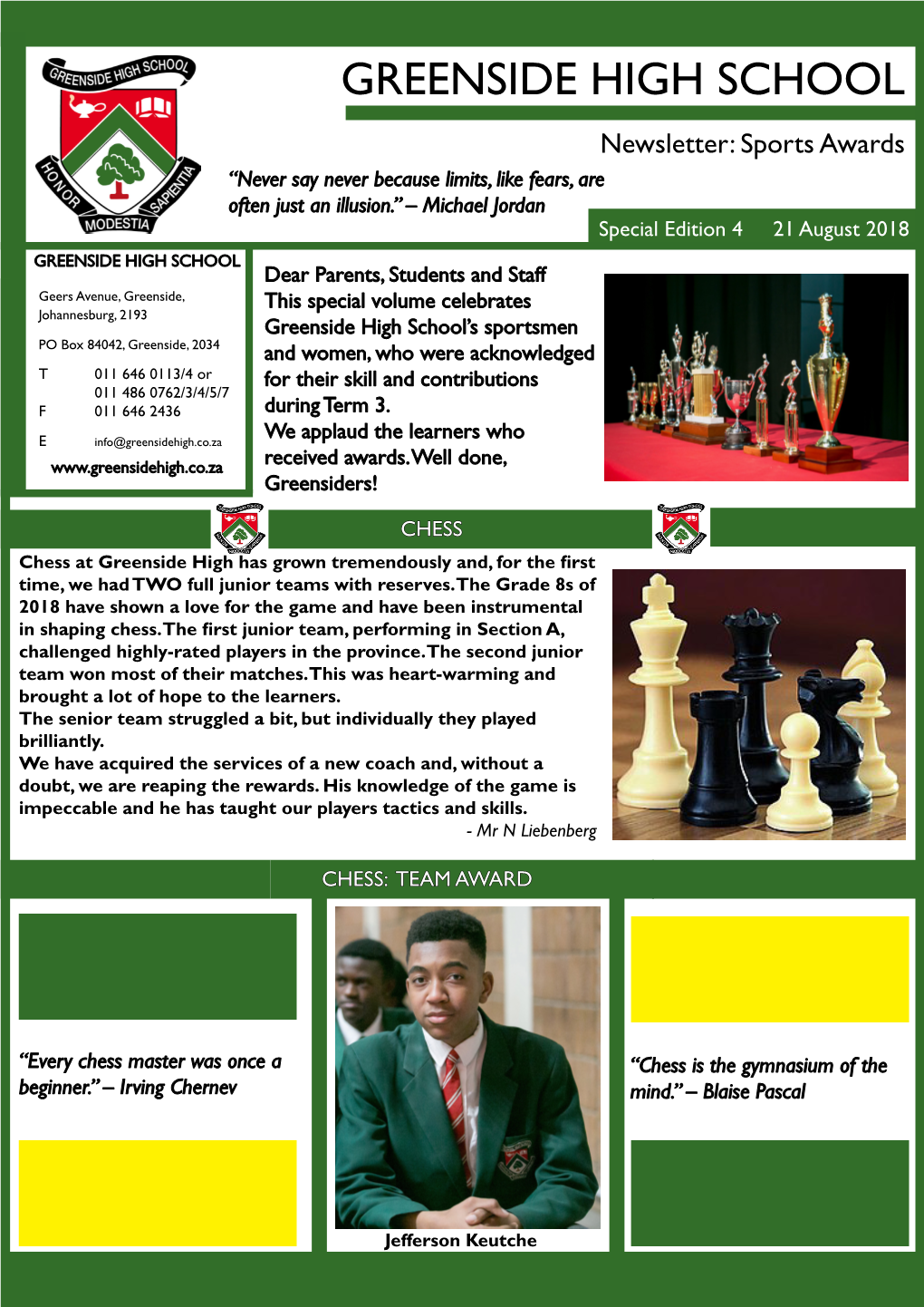 Newsletter: Sports Awards