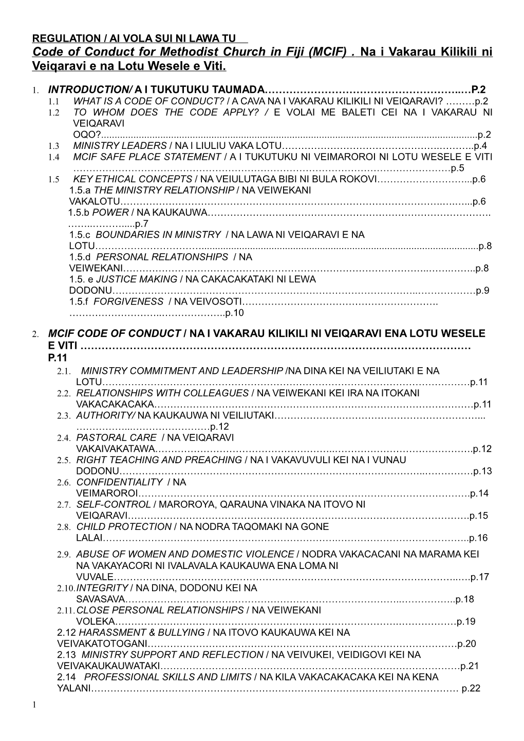 Regulation / Ai Vola Sui Ni Lawa Tu