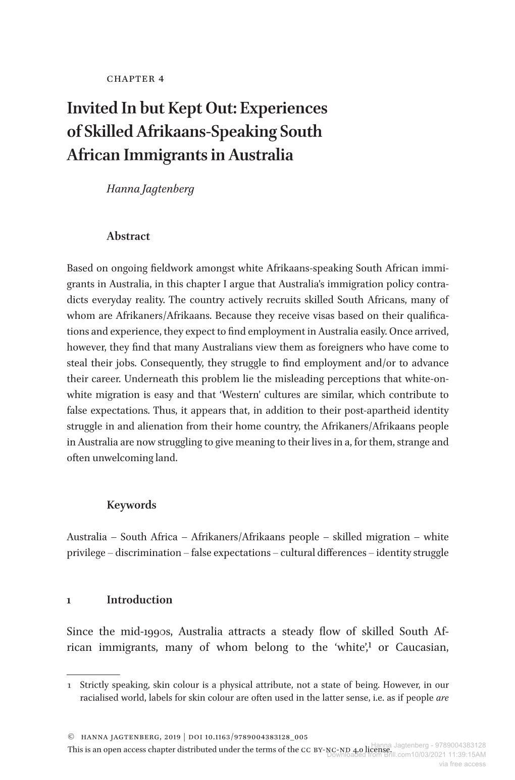 Speaking South African Immigrants in Australia