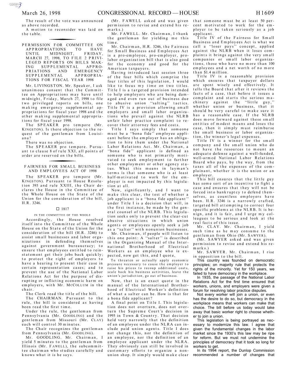 Congressional Record—House H1609