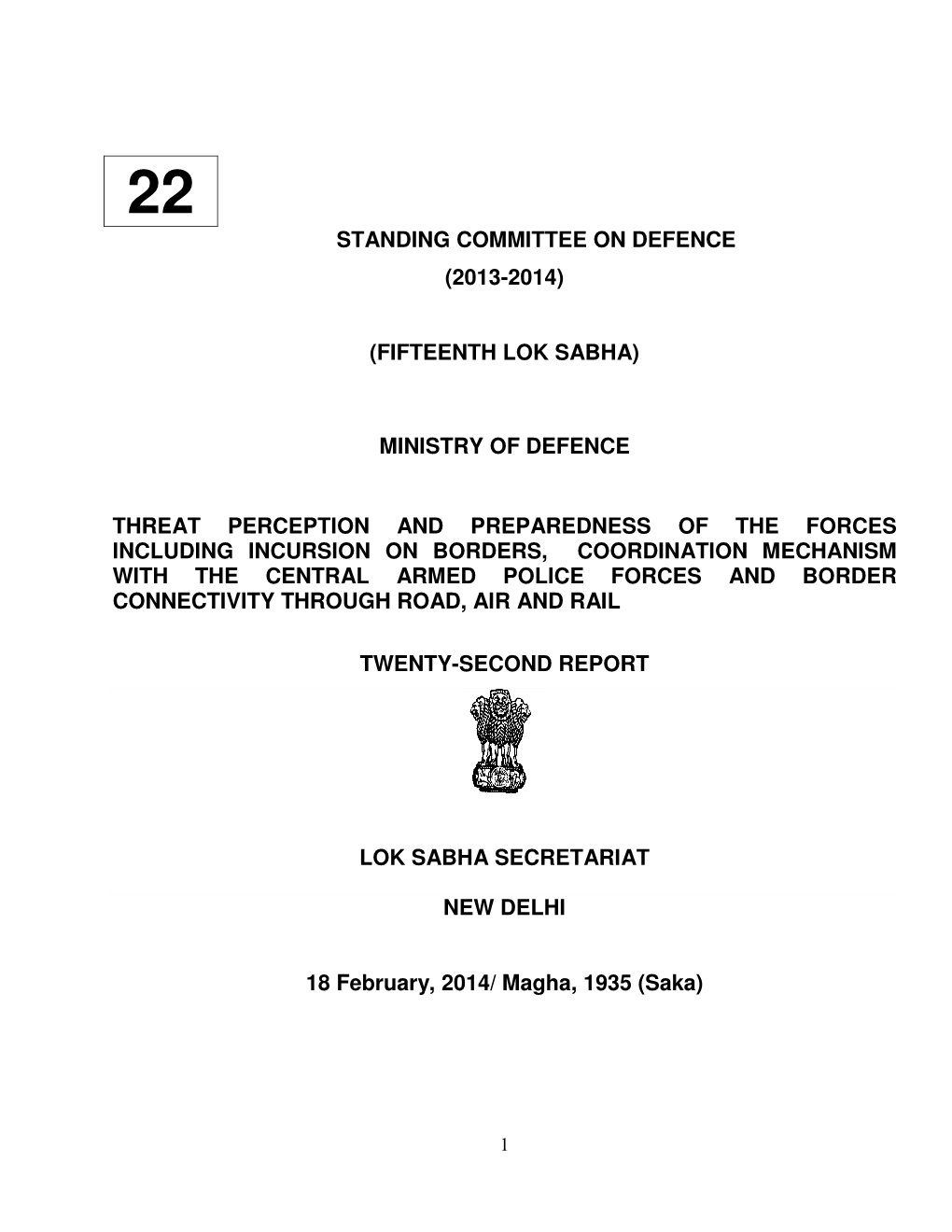 Standing Committee on Defence (2013-2014)