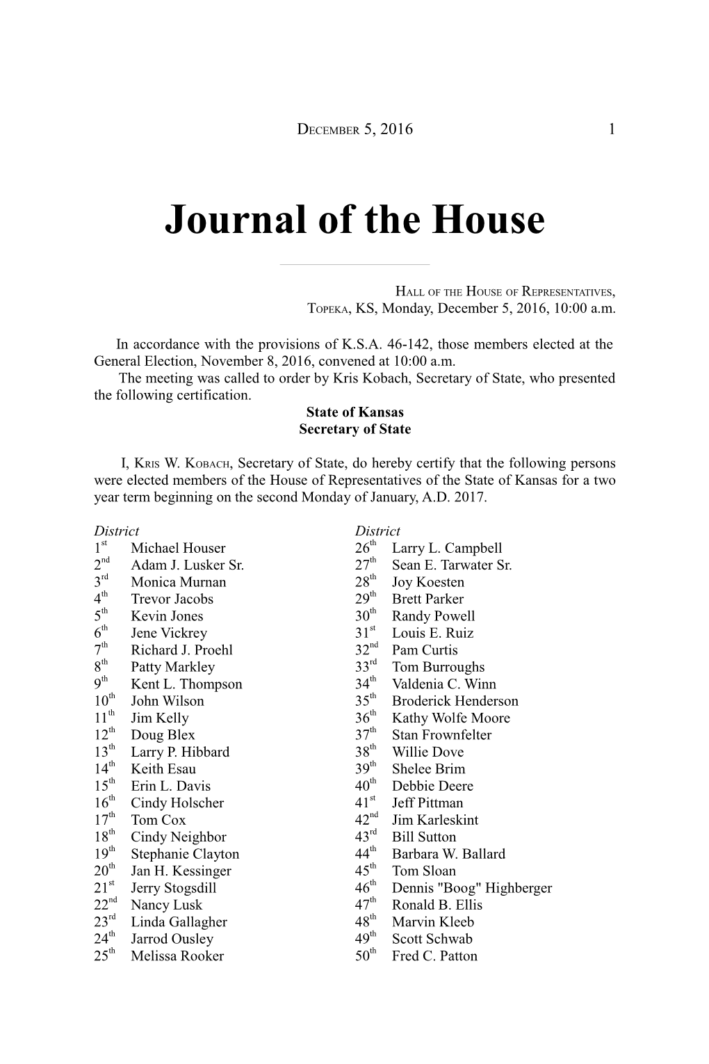 2017 Preorganization House Journal