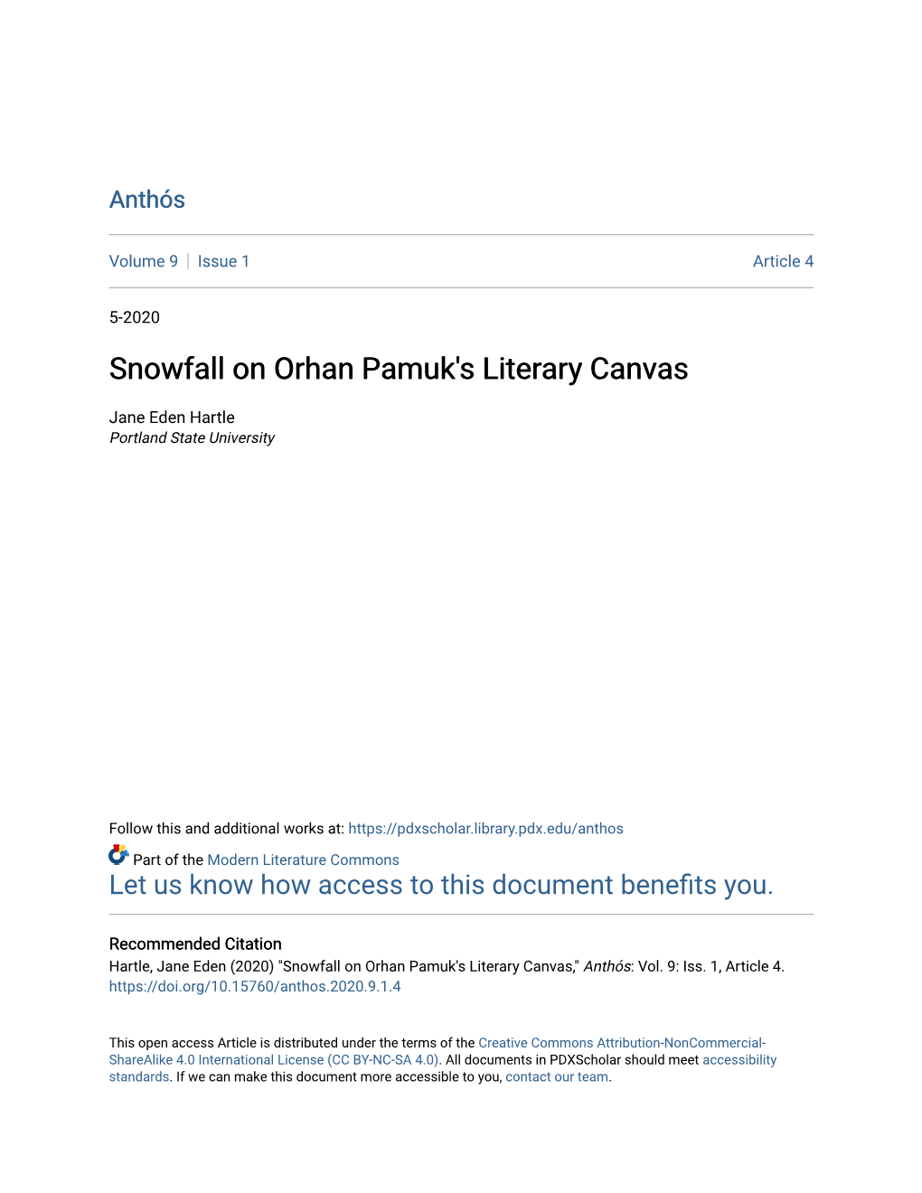 Snowfall on Orhan Pamuk's Literary Canvas