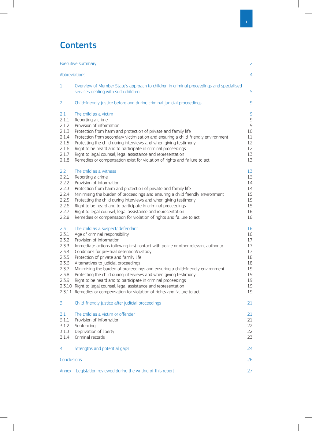 Study on Children's Involvement in Judicial Proceedings