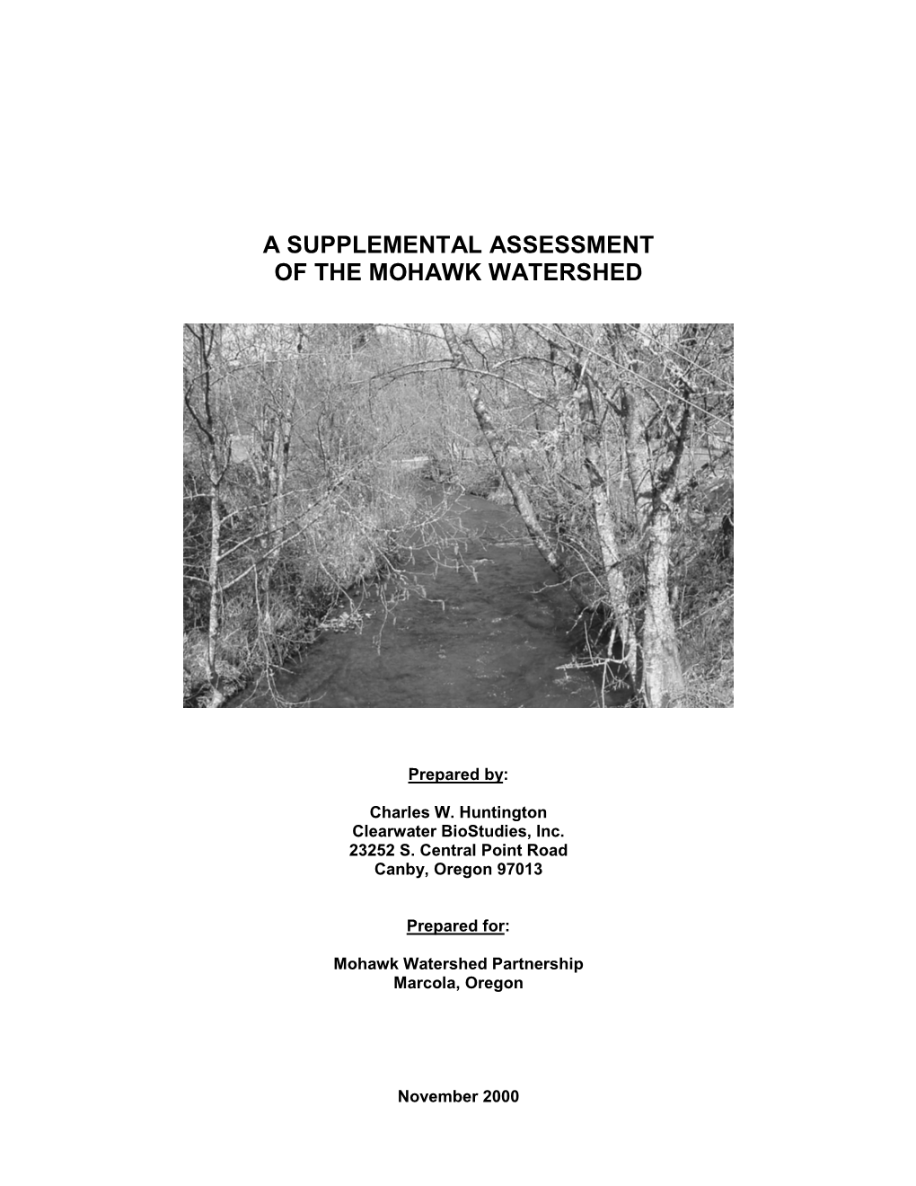 A Supplemental Assessment of the Mohawk Watershed