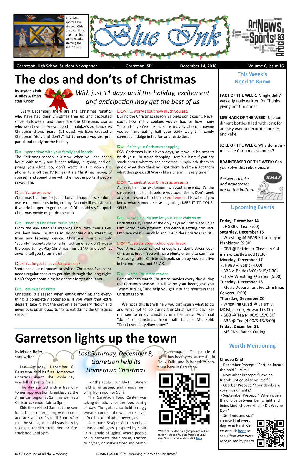 The Dos and Don'ts of Christmas Garretson Lights up the Town