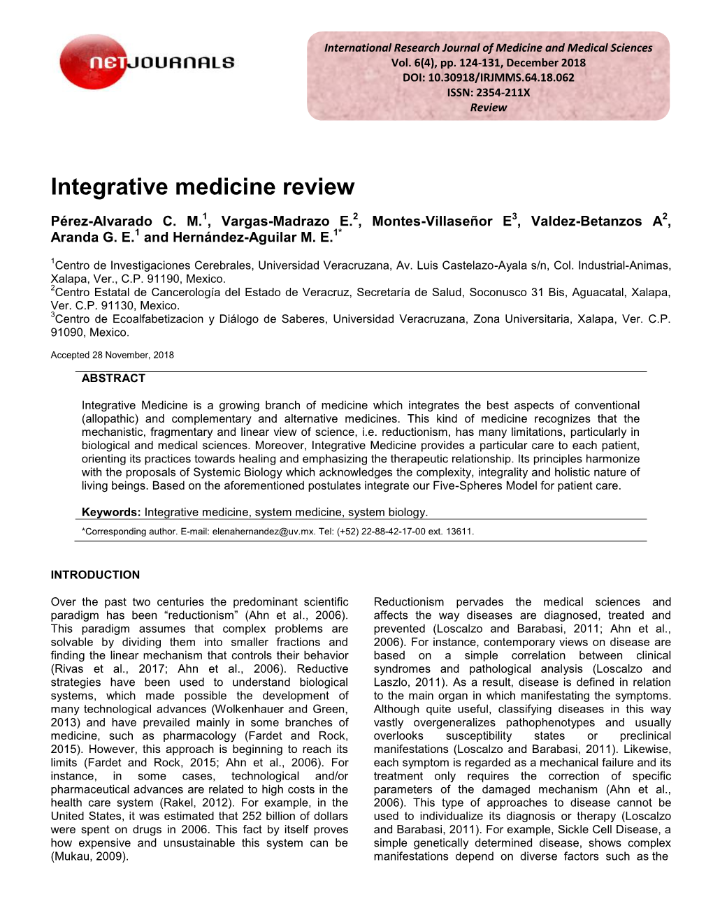 Integrative Medicine Review
