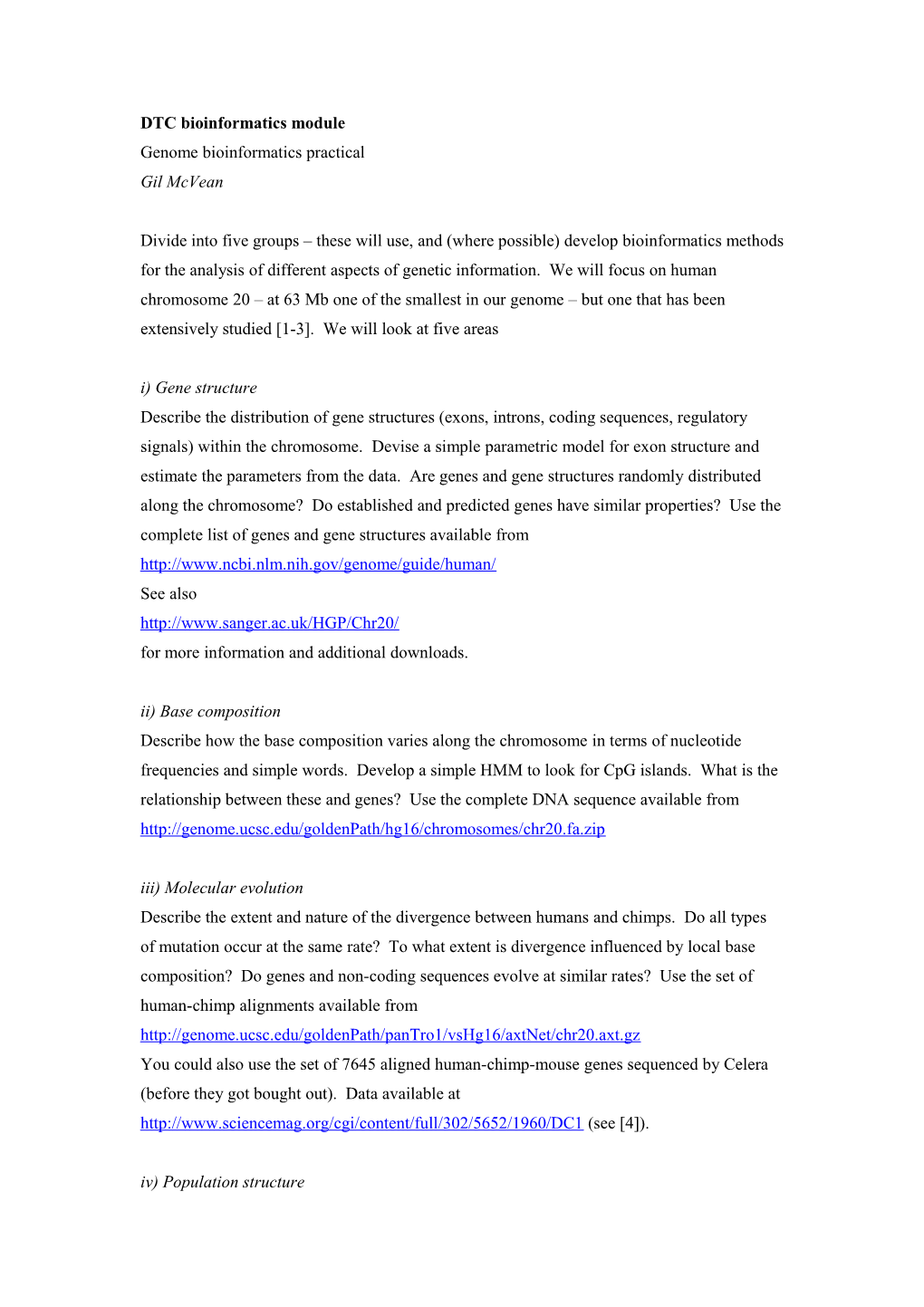 DTC Bioinformatics Module