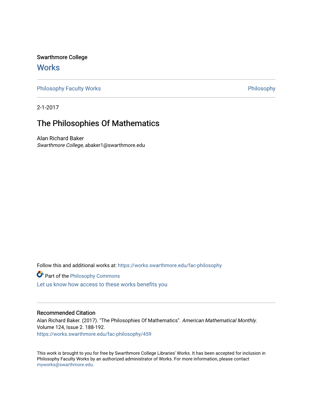 The Philosophies of Mathematics