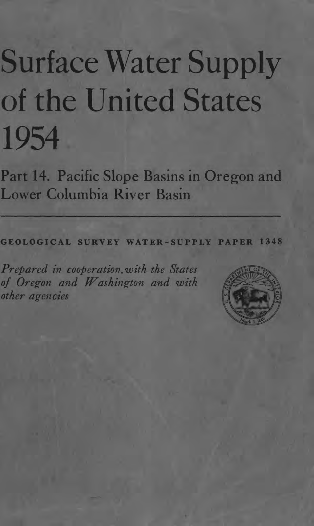 Surface Water Supply of the United States 1954 Part 14