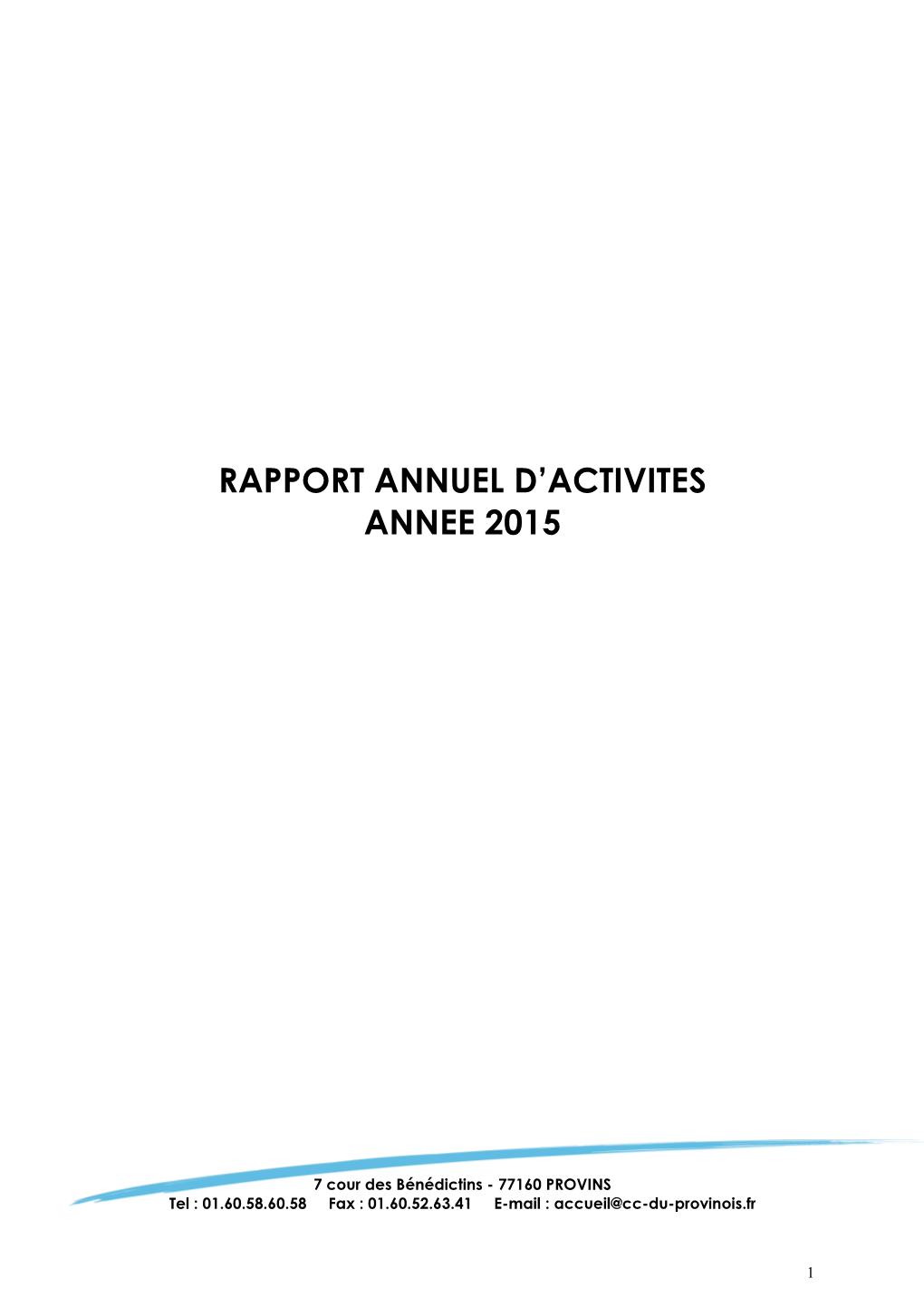 Rapport Annuel D'activites Annee 2015