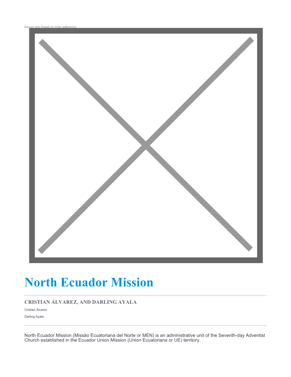 North Ecuador Mission