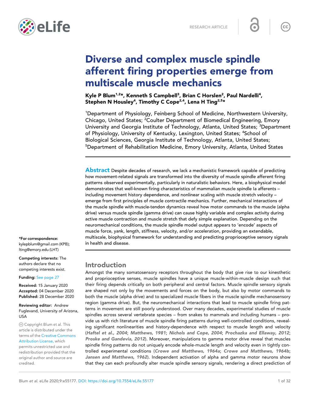 Diverse and Complex Muscle Spindle Afferent Firing Properties Emerge