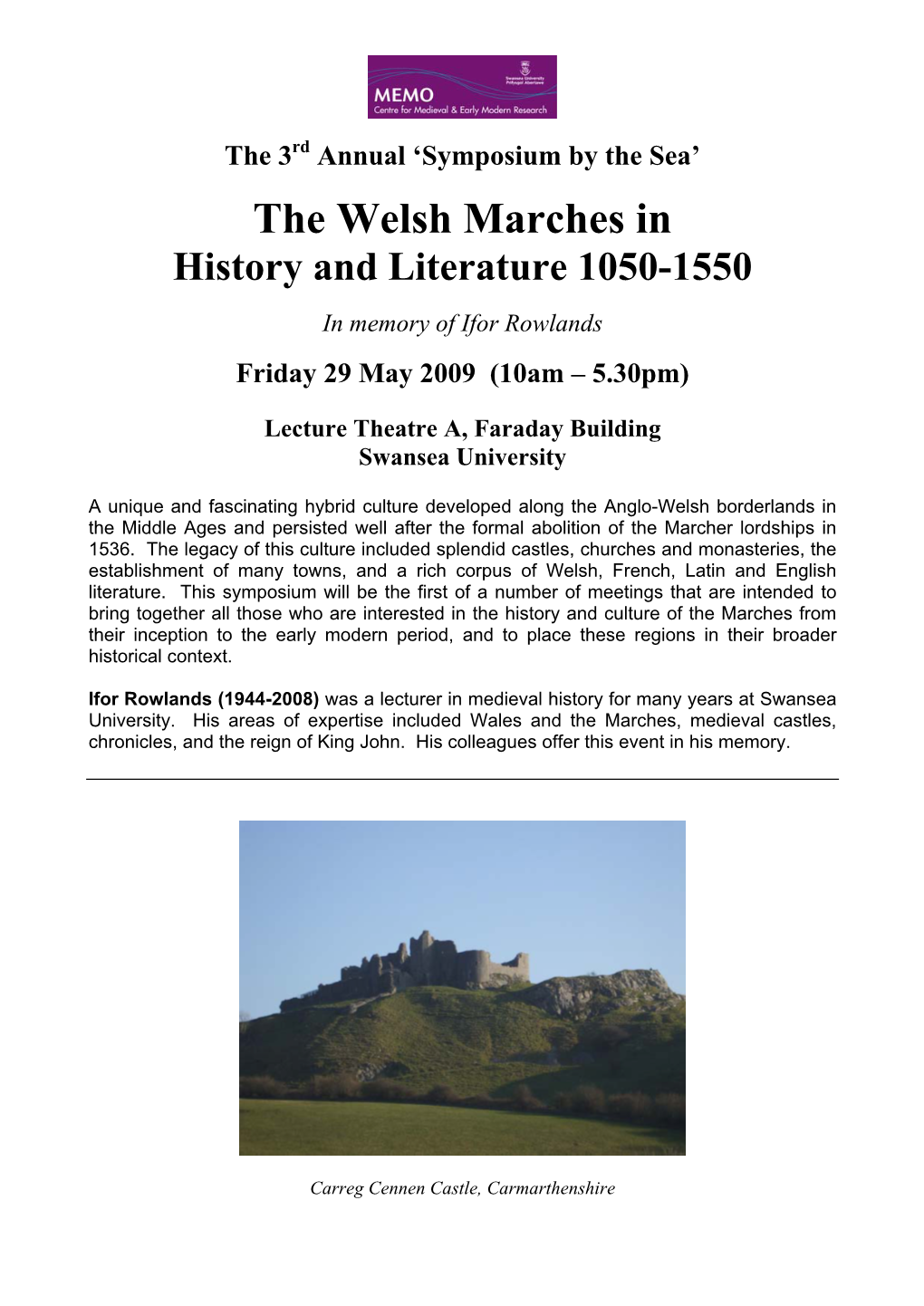 The Welsh Marches in History and Literature 1050-1550