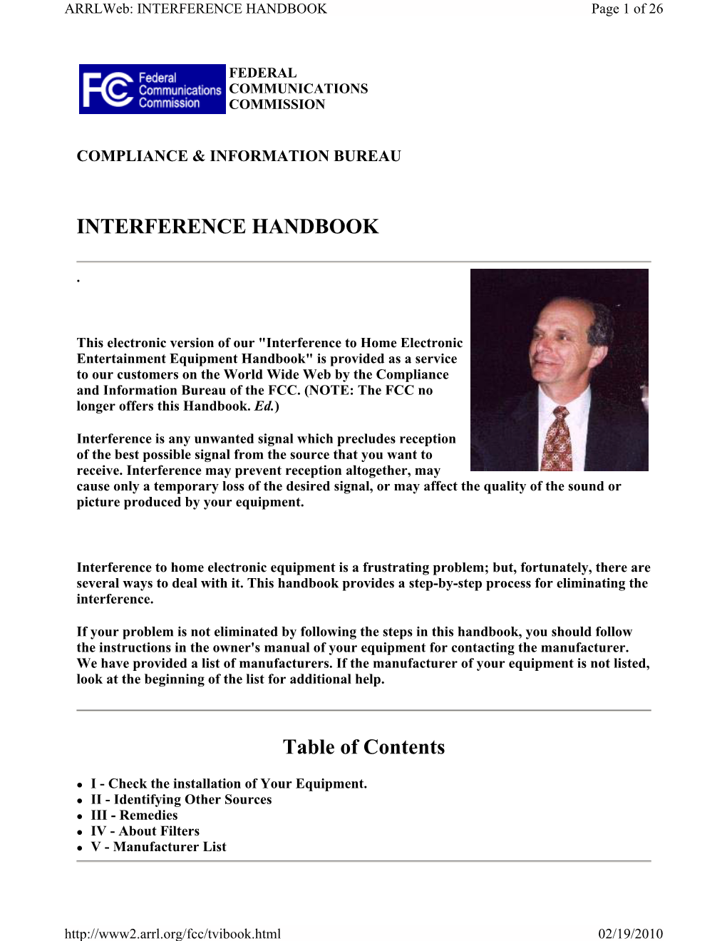 INTERFERENCE HANDBOOK Page 1 of 26