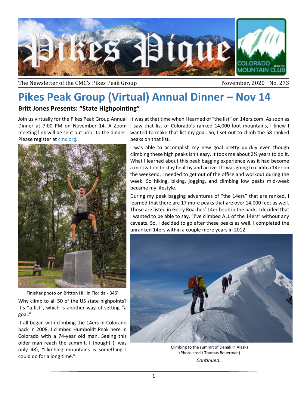 Pikes Peak Group November, 2020 | No
