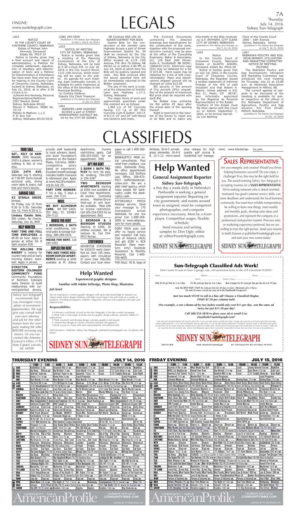 Legals Classifieds