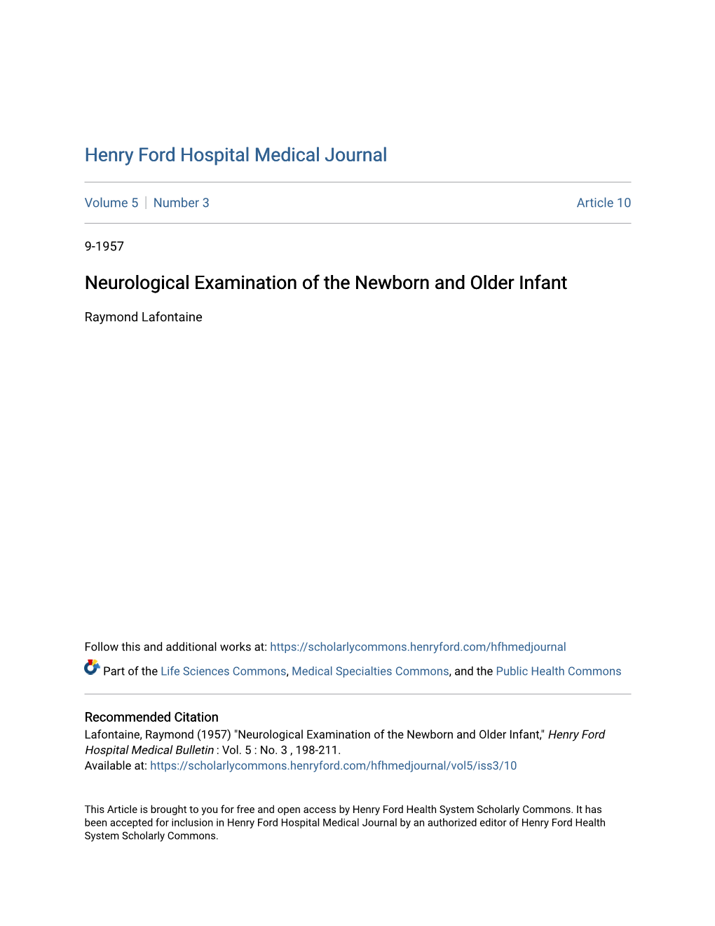 Neurological Examination of the Newborn and Older Infant