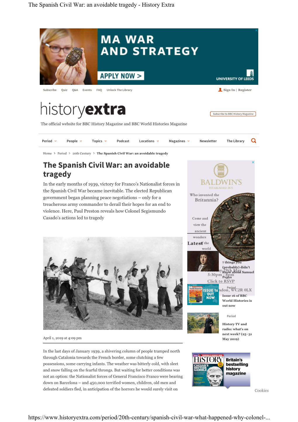 The Spanish Civil War: an Avoidable Tragedy - History Extra