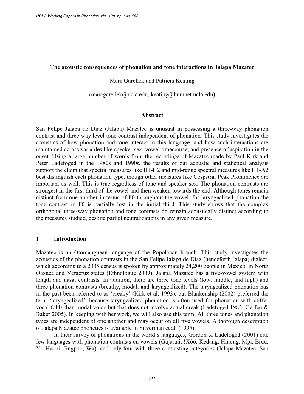 The Acoustic Consequences of Phonation and Tone Interactions in Jalapa Mazatec