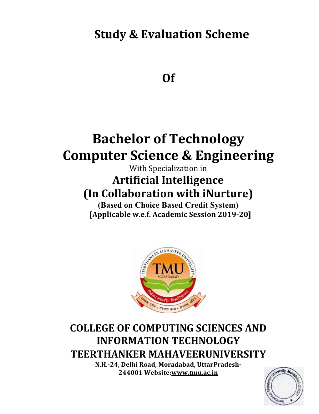 Bachelor of Technology Computer Science & Engineering