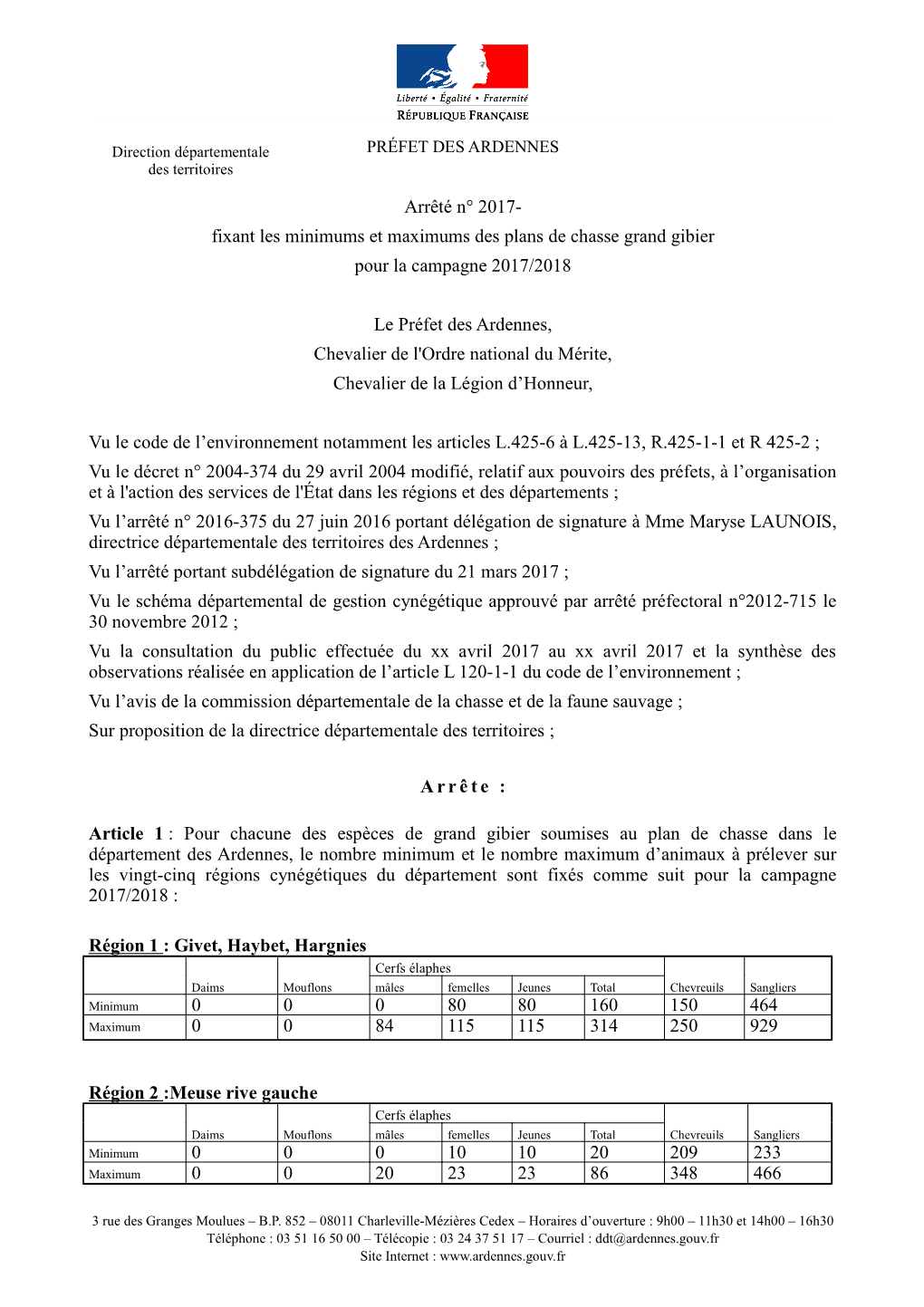 Le Projet D'arrêté