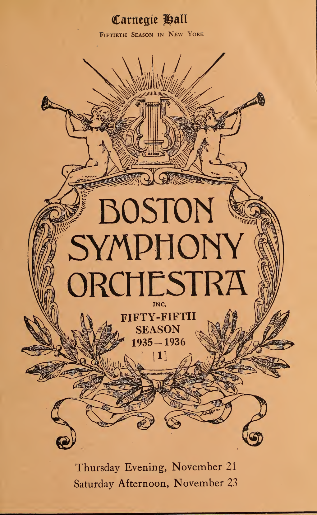 Boston Symphony Orchestra Concert Programs, Season 55,1935-1936, Trip