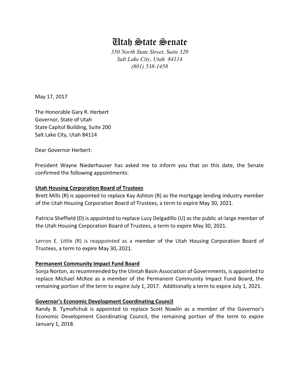 Confirmed Appointments (PDF)