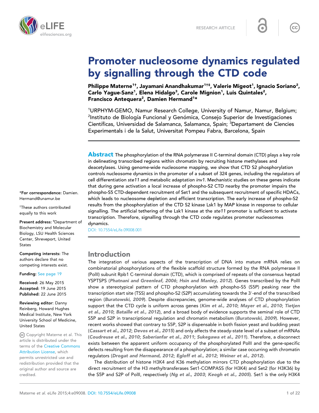 Promoter Nucleosome Dynamics Regulated by Signalling Through The