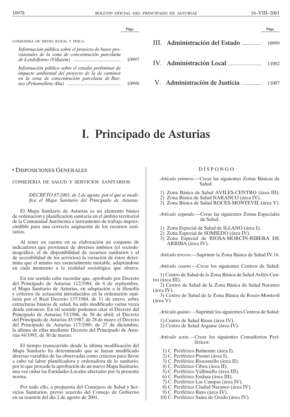 I. Principado De Asturias