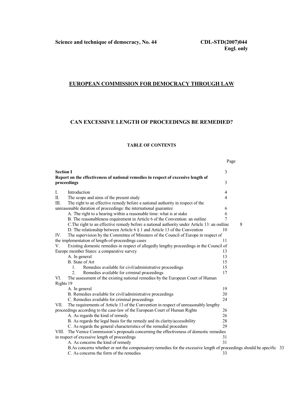 Science and Technique of Democracy, No. 44 CDL-STD(2007)044 Engl