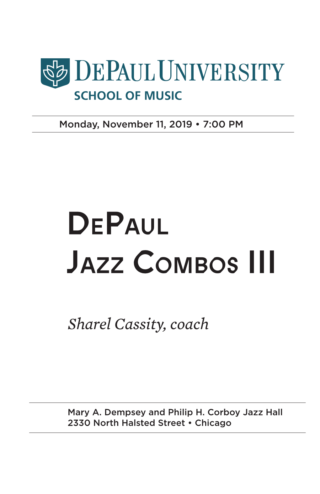 Depaul Jazz Combos III