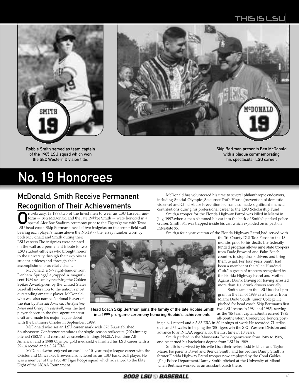 No. 19 Honorees