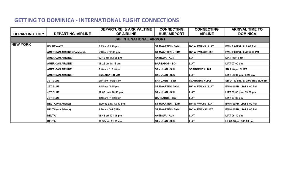 Getting to Dominica - International Flight Connections