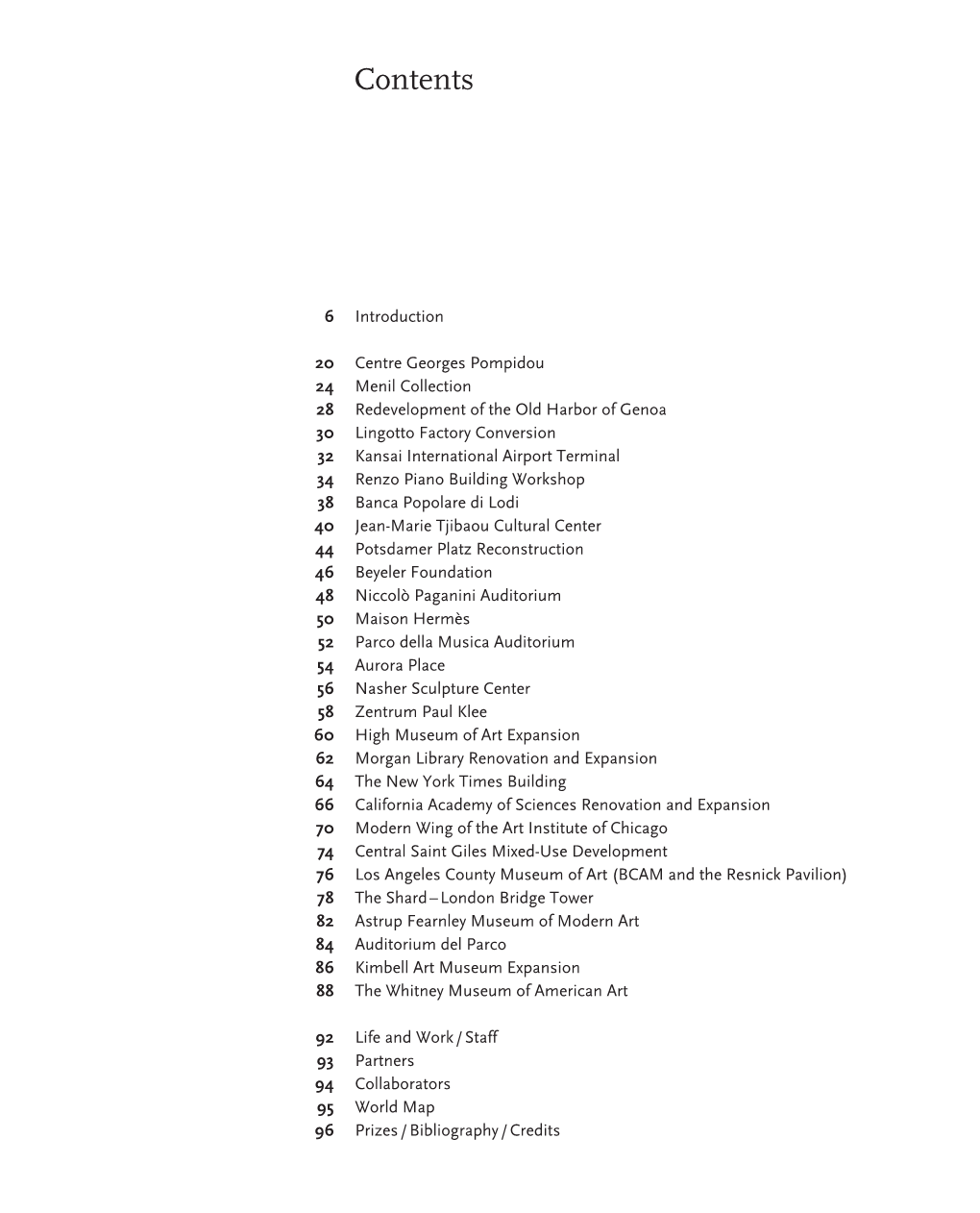 Table of Contents