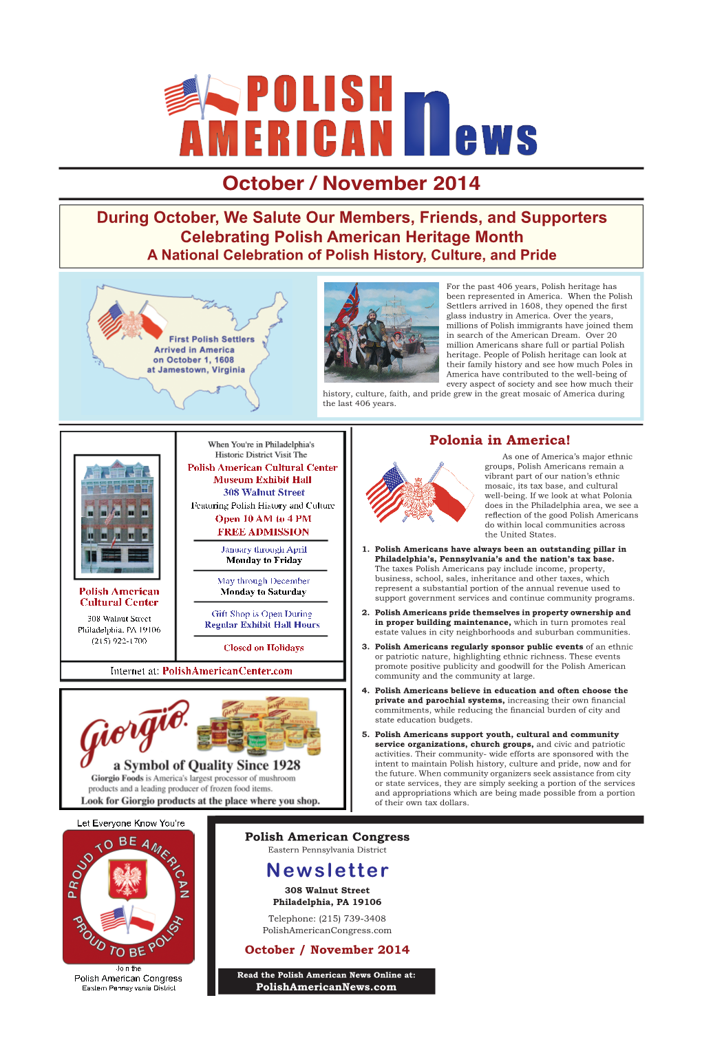 October / November 2014 Newsletter