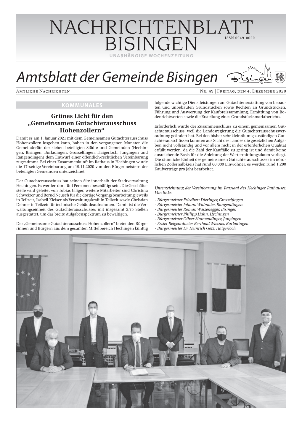 Amtsblatt Der Gemeinde Bisingen