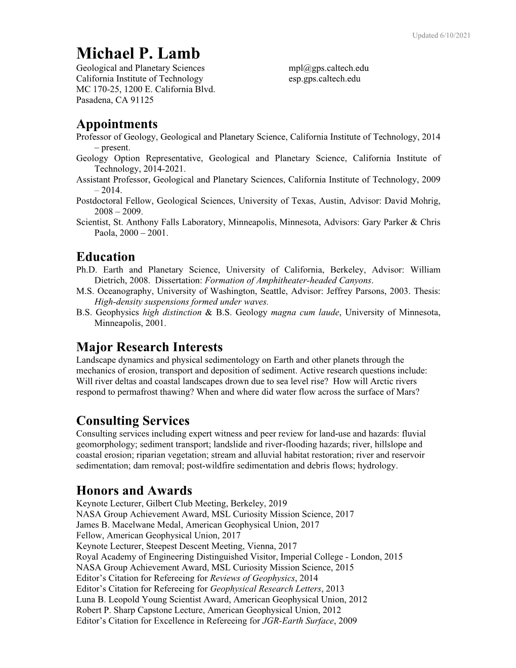 Curriculum Vitae