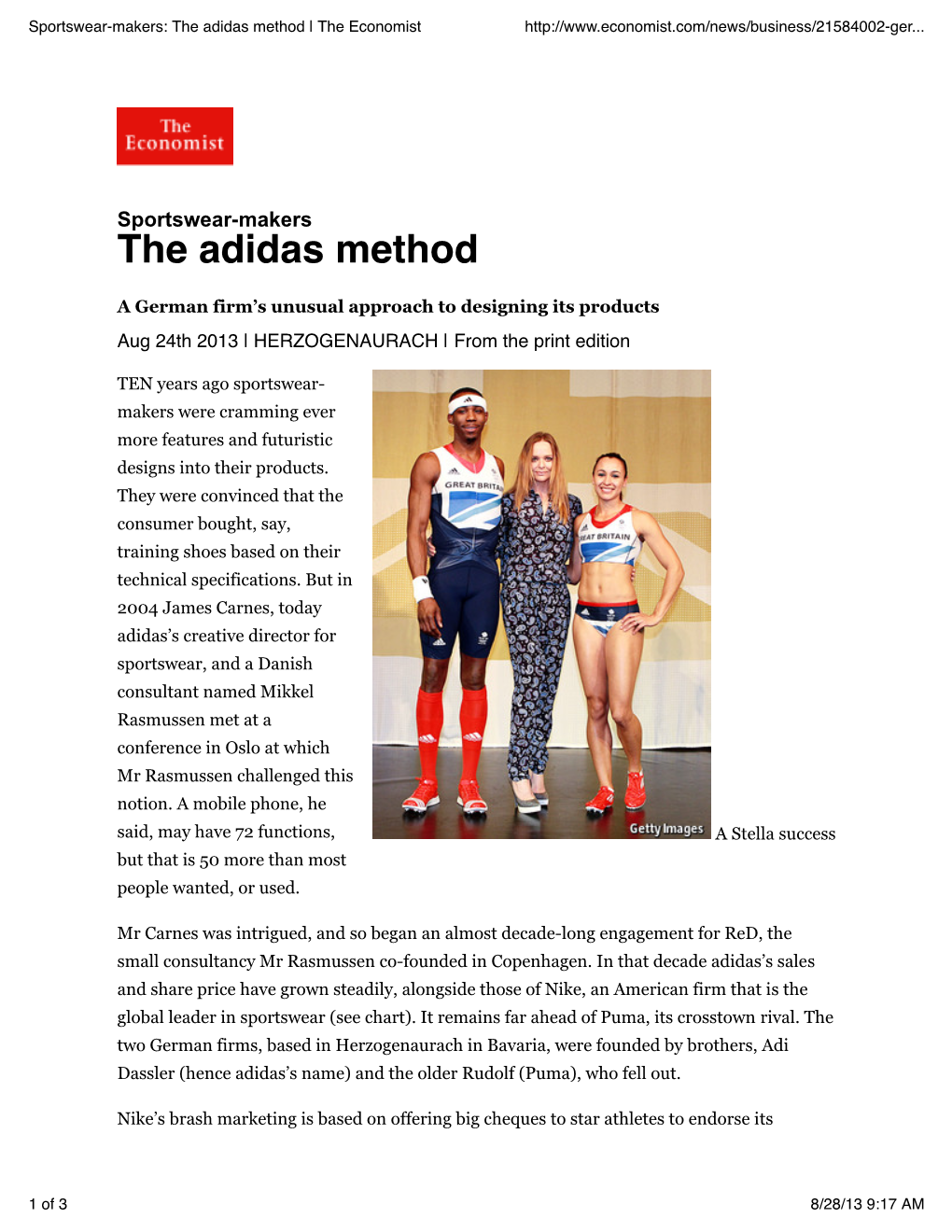 Sportswear-Makers: the Adidas Method | the Economist