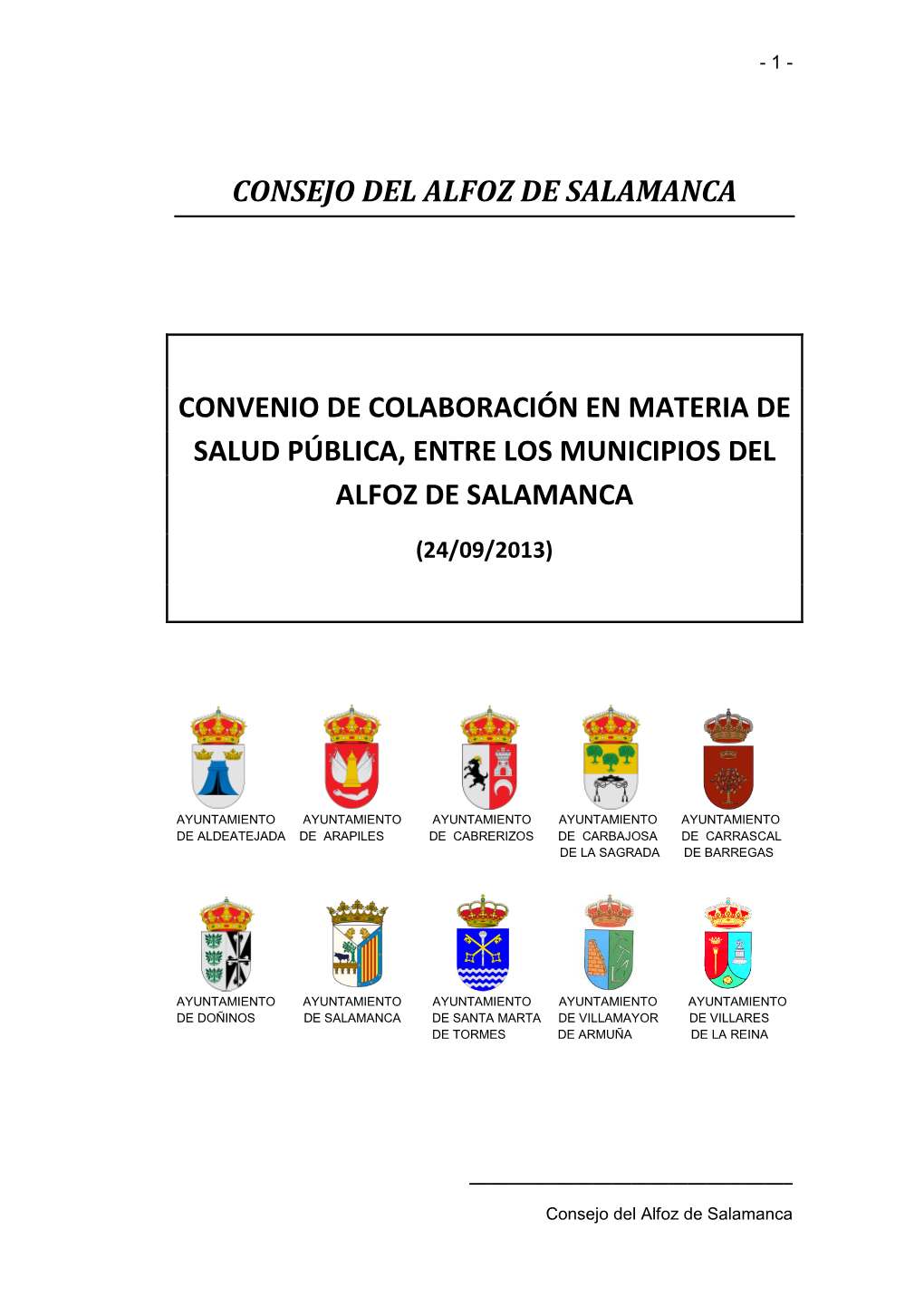 Consejo Del Alfoz De Salamanca Convenio De